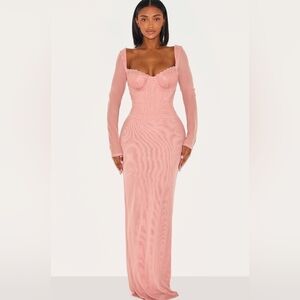 PrettyLittleThing Pink Long Sleeve Dress